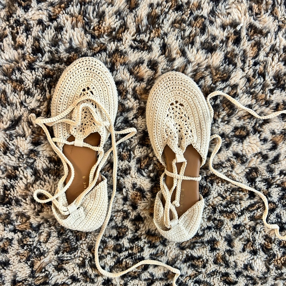 Chic Crochet Lace-Up Flats